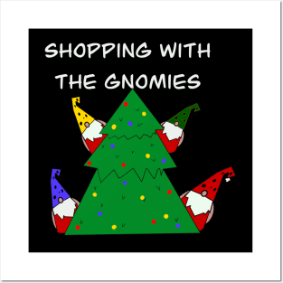 Gnome and the Christmas tree Posters and Art
